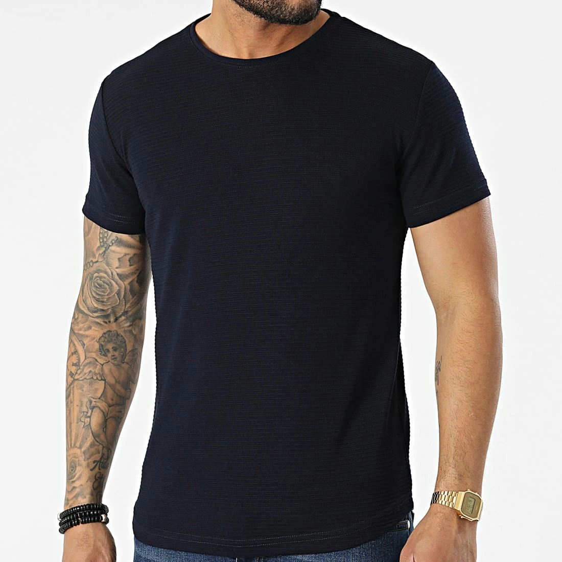 Vente flash 😉 Tee 👚 Shirt TJ-845 Bleu Marine de Armita 🌟 1 Vente flash 😉 Tee 👚 Shirt TJ-845 Bleu Marine de Armita 🌟