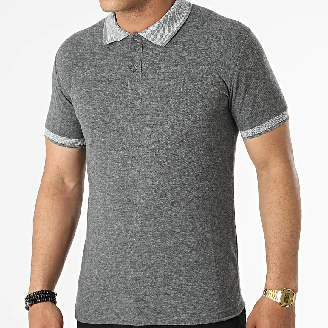 Le moins cher ❤️ Polo Manches Courtes JP-847 Gris Anthracite Chiné de Armita 👏 1 Le moins cher ❤️ Polo Manches Courtes JP-847 Gris Anthracite Chiné de Armita 👏