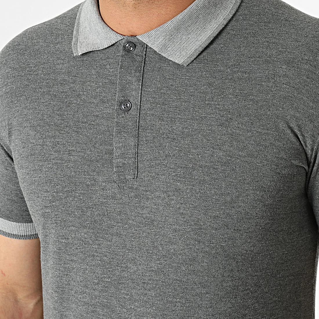Le moins cher ❤️ Polo Manches Courtes JP-847 Gris Anthracite Chiné de Armita 👏 2 Le moins cher ❤️ Polo Manches Courtes JP-847 Gris Anthracite Chiné de Armita 👏 – Image 2