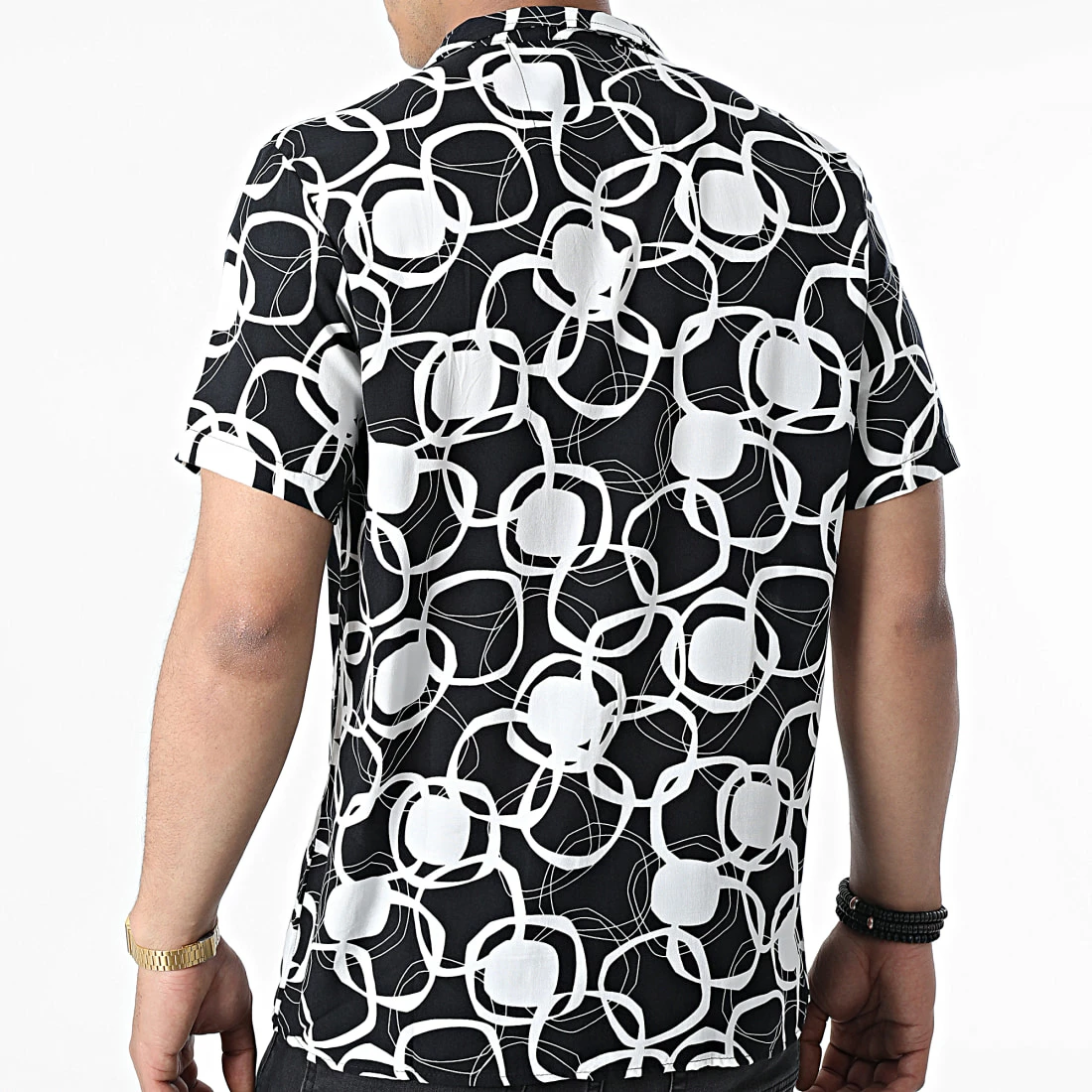 De gros 🔔 Chemise A Manches Courtes CH-5189 Noir Blanc de Armita 🤩 4 De gros 🔔 Chemise A Manches Courtes CH-5189 Noir Blanc de Armita 🤩 – Image 4