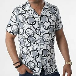 Sortie 🔔 Chemise A Manches Courtes CH-5189 Blanc Gris de Armita 🎁 -Armita Soldes 2022 armita 318983 CH 5189 WHITE 20220516T160044 03