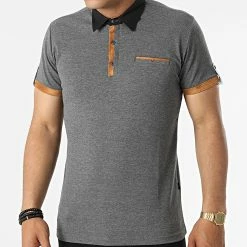 Grosses soldes 🌟 Polo A Manches Courtes JP-850 Gris Anthracite Chiné de Armita 😀