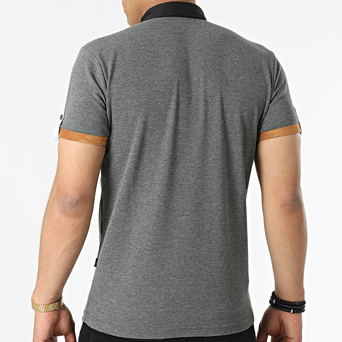 Grosses soldes 🌟 Polo A Manches Courtes JP-850 Gris Anthracite Chiné de Armita 😀 4 Grosses soldes 🌟 Polo A Manches Courtes JP-850 Gris Anthracite Chiné de Armita 😀 – Image 4