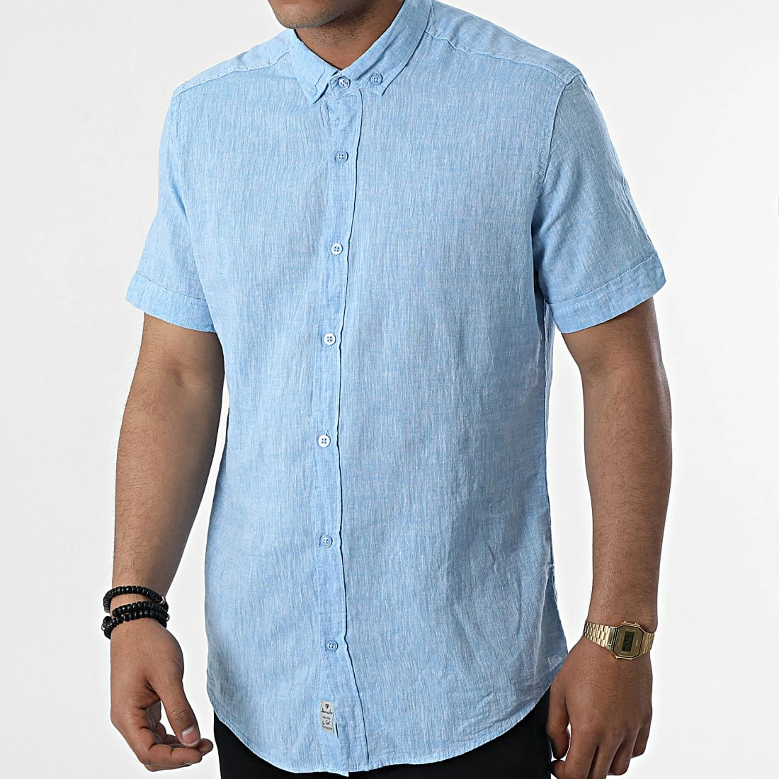 Le moins cher 😀 Chemise A Manches Courtes JMC-853 Bleu Clair Chiné de Armita 😀 1 Le moins cher 😀 Chemise A Manches Courtes JMC-853 Bleu Clair Chiné de Armita 😀