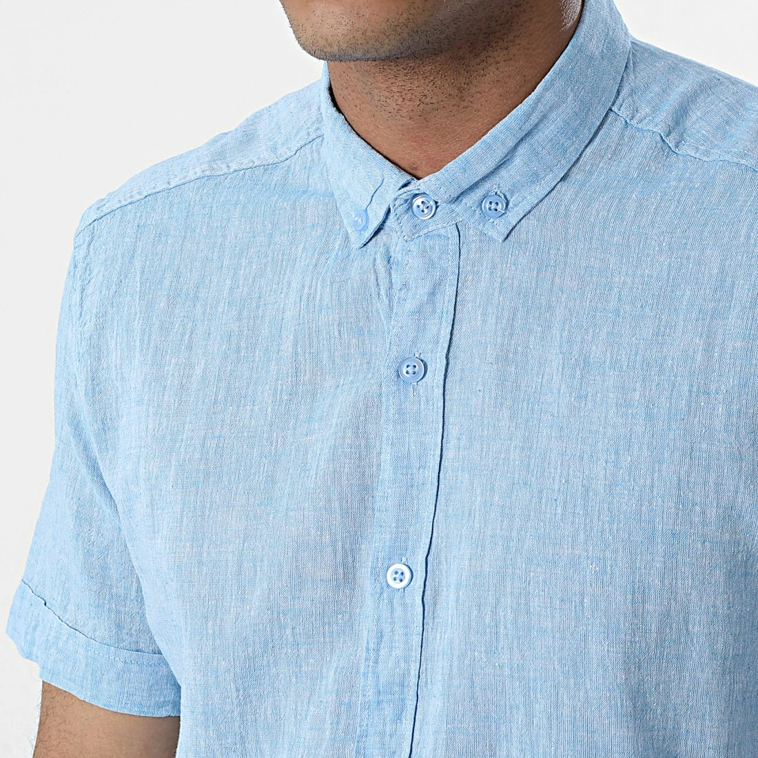 Le moins cher 😀 Chemise A Manches Courtes JMC-853 Bleu Clair Chiné de Armita 😀 2 Le moins cher 😀 Chemise A Manches Courtes JMC-853 Bleu Clair Chiné de Armita 😀 – Image 2