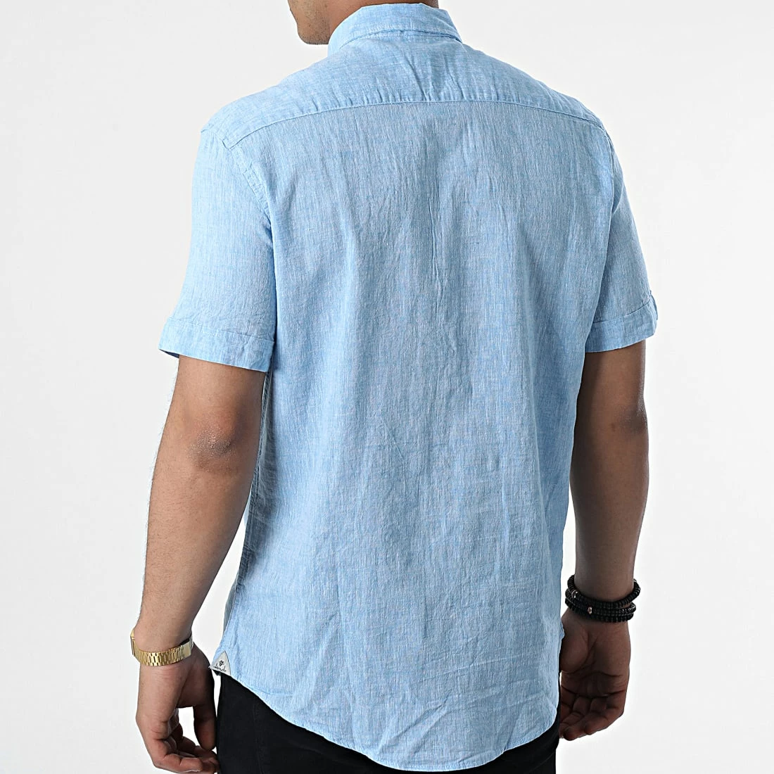 Le moins cher 😀 Chemise A Manches Courtes JMC-853 Bleu Clair Chiné de Armita 😀 4 Le moins cher 😀 Chemise A Manches Courtes JMC-853 Bleu Clair Chiné de Armita 😀 – Image 4