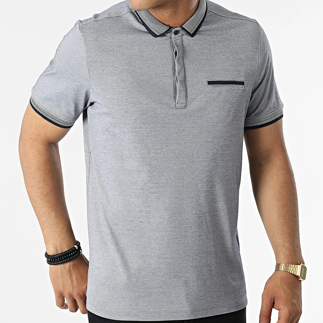 Acheter ⌛ Polo A Manches Courtes 569 Bleu Marine Chiné de Armita 🎁 3 Acheter ⌛ Polo A Manches Courtes 569 Bleu Marine Chiné de Armita 🎁 – Image 3