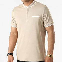 Vente flash 😉 Polo A Manches Courtes 569 Beige Chiné de Armita 🛒