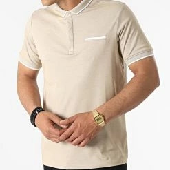 Vente flash 😉 Polo A Manches Courtes 569 Beige Chiné de Armita 🛒 -Armita Soldes 2022 armita 319000 POLO 569 BEIGE 20220513T160929 03