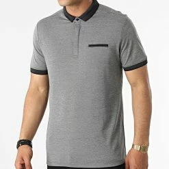 Remise ❤️ Polo A Manches Courtes 569 Noir Chiné de Armita ✔️