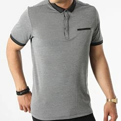 Remise ❤️ Polo A Manches Courtes 569 Noir Chiné de Armita ✔️ -Armita Soldes 2022 armita 319001 POLO 569 BLACK 20220513T161155 03