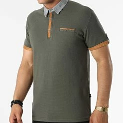 Grosses soldes ⌛ Polo A Manches Courtes JP-850 Vert Kaki de Armita 💯