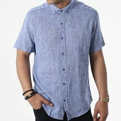 Offres 😉 Chemise A Manches Courtes JMC-853 Bleu Chiné de Armita ✨ -Armita Soldes 2022 armita 319005 JMC 853 INDIGO 20220516T160511 03