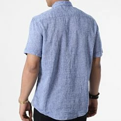 Offres 😉 Chemise A Manches Courtes JMC-853 Bleu Chiné de Armita ✨ -Armita Soldes 2022 armita 319005 JMC 853 INDIGO 20220516T160513 04