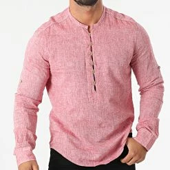 Top 10 🤩 Chemise Manches Longues Col Tunisien JCH-802 Rouge Chiné de Armita 🛒 -Armita Soldes 2022 armita 319016 JCH 802 RED 20220513T161440 03