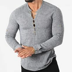 Promo ⭐ Chemise Manches Longues Col Tunisien JCH-802 Gris Anthracite Chiné de Armita ✔️ 6 Promo ⭐ Chemise Manches Longues Col Tunisien JCH-802 Gris Anthracite Chiné de Armita ✔️ -Armita Soldes 2022 armita 319019 JCH 802 GREY 20220513T161523 03