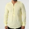 Promo 👍 Chemise Manches Longues Col Tunisien JCH-802 Jaune de Armita 🔔
