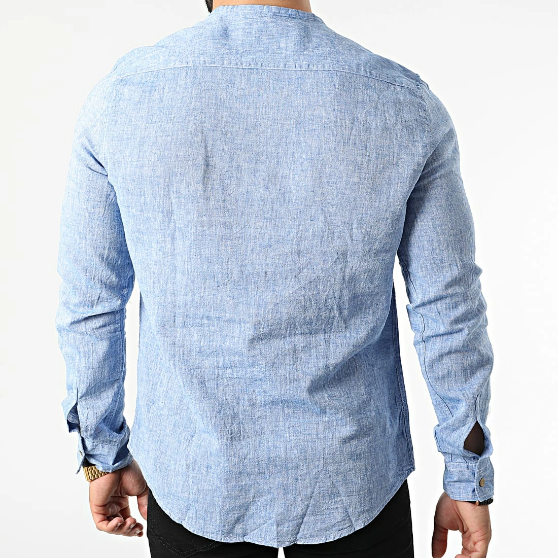 Coupon 🎉 Chemise Manches Longues Col Tunisien JCH-802 Bleu Marine Chiné de Armita 🎉 4 Coupon 🎉 Chemise Manches Longues Col Tunisien JCH-802 Bleu Marine Chiné de Armita 🎉 – Image 4