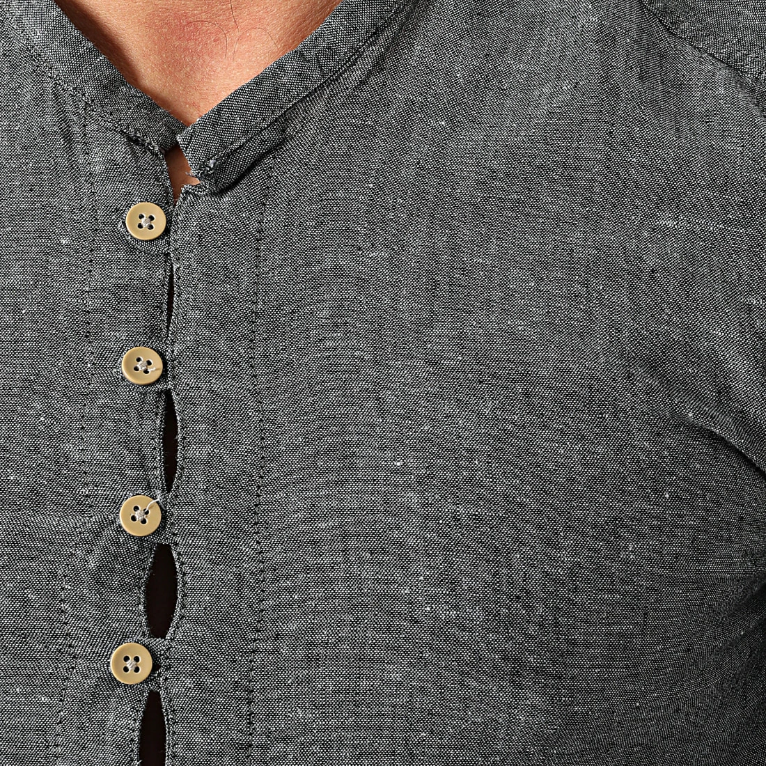 Meilleure affaire 🌟 Chemise Manches Longues Col Tunisien JCH-802 Noir Chiné de Armita ✔️ 2 Meilleure affaire 🌟 Chemise Manches Longues Col Tunisien JCH-802 Noir Chiné de Armita ✔️ – Image 2