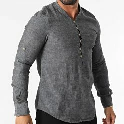 Meilleure affaire 🌟 Chemise Manches Longues Col Tunisien JCH-802 Noir Chiné de Armita ✔️ 6 Meilleure affaire 🌟 Chemise Manches Longues Col Tunisien JCH-802 Noir Chiné de Armita ✔️ -Armita Soldes 2022 armita 319026 JCH 802 BLACK 20220513T161605 03