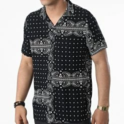 Vente flash 👏 Chemise A Manches Courtes CH-5191 Noir Bandana de Armita 🥰