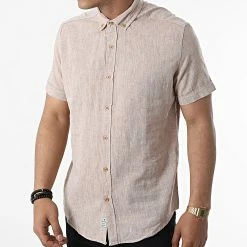 Tout neuf ⭐ Chemise A Manches Courtes JMC-853 Beige Chiné de Armita 💯