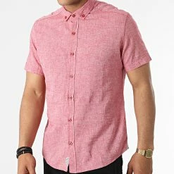 Sortie 🧨 Chemise A Manches Courtes JMC-853 Rouge Chiné de Armita 🧨