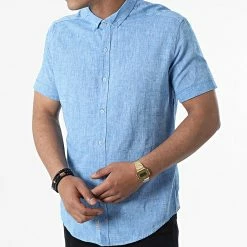 Coupon 👏 Chemise A Manches Courtes JMC-853 Bleu Roi Chiné de Armita 😍 -Armita Soldes 2022 armita 319051 JMC 853 SAX 20220516T160454 03