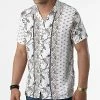Promo 👍 Chemise A Manches Courtes CH-5196 Blanc Beige Floral de Armita 👏