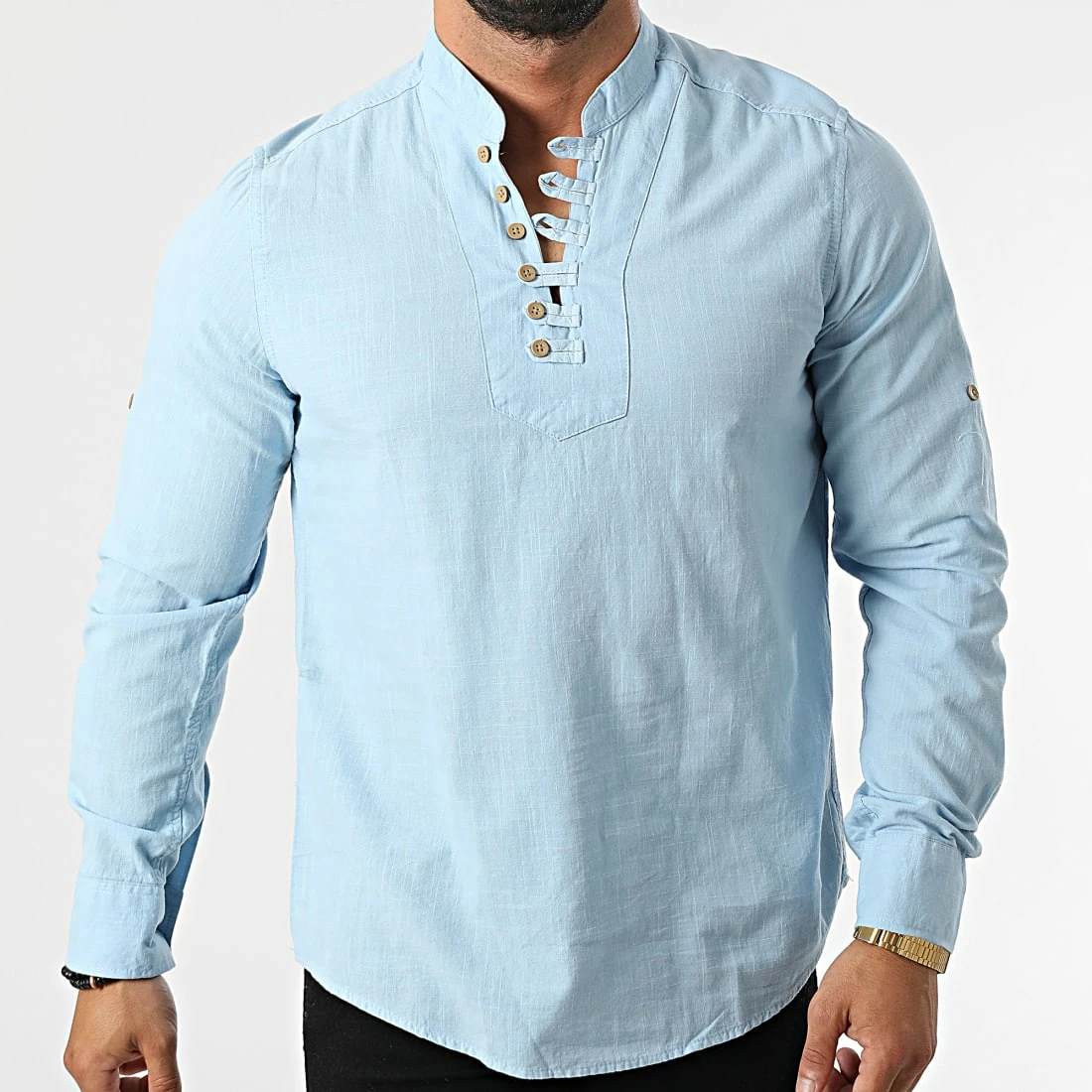 Le moins cher ✔️ Chemise A Manches Longues JCH-806 Bleu Clair de Armita 🎁 3 Le moins cher ✔️ Chemise A Manches Longues JCH-806 Bleu Clair de Armita 🎁 – Image 3