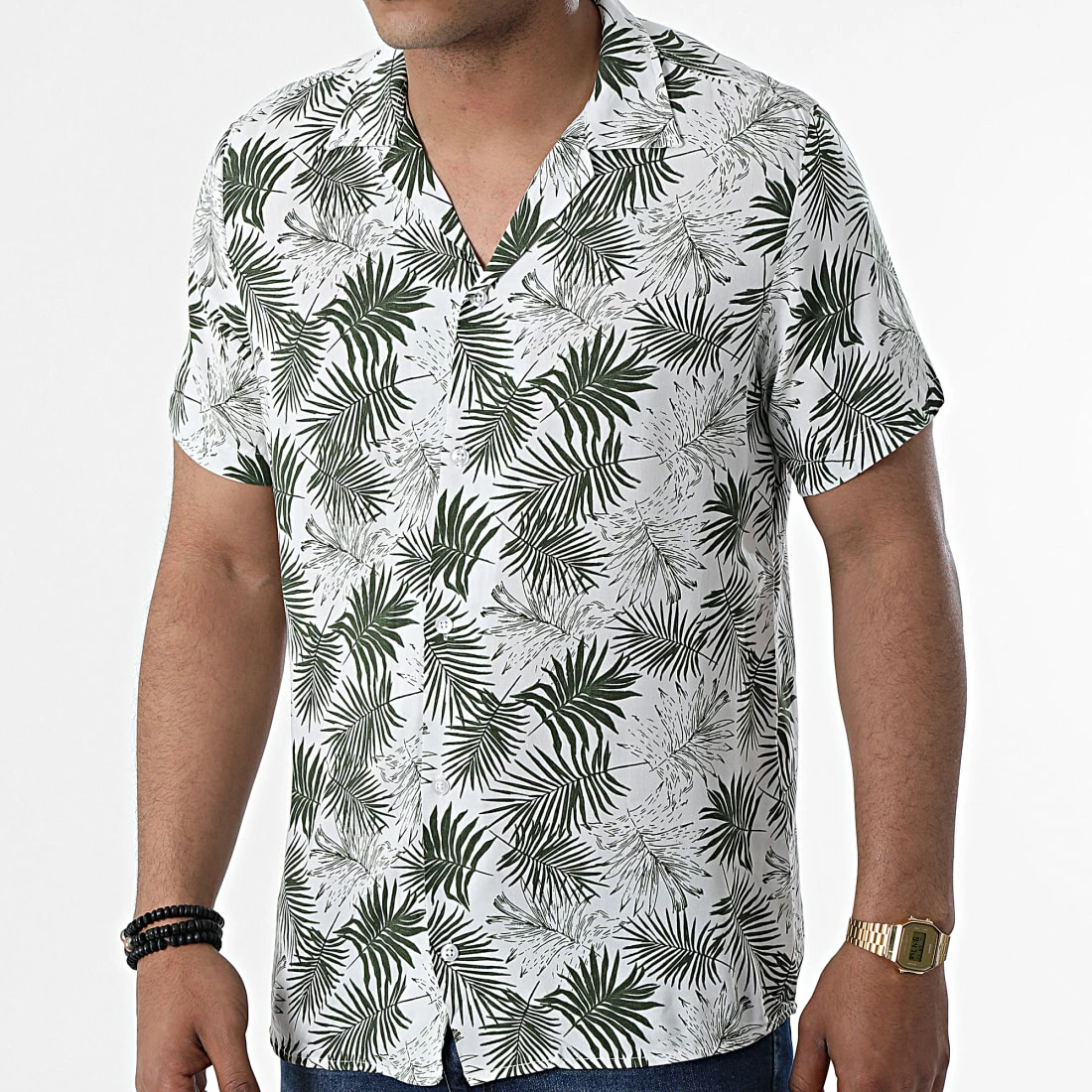 Grosses soldes 🤩 Chemise A Manches Courtes CH-5197 Blanc Vert Kaki Floral de Armita 🥰 1 Grosses soldes 🤩 Chemise A Manches Courtes CH-5197 Blanc Vert Kaki Floral de Armita 🥰