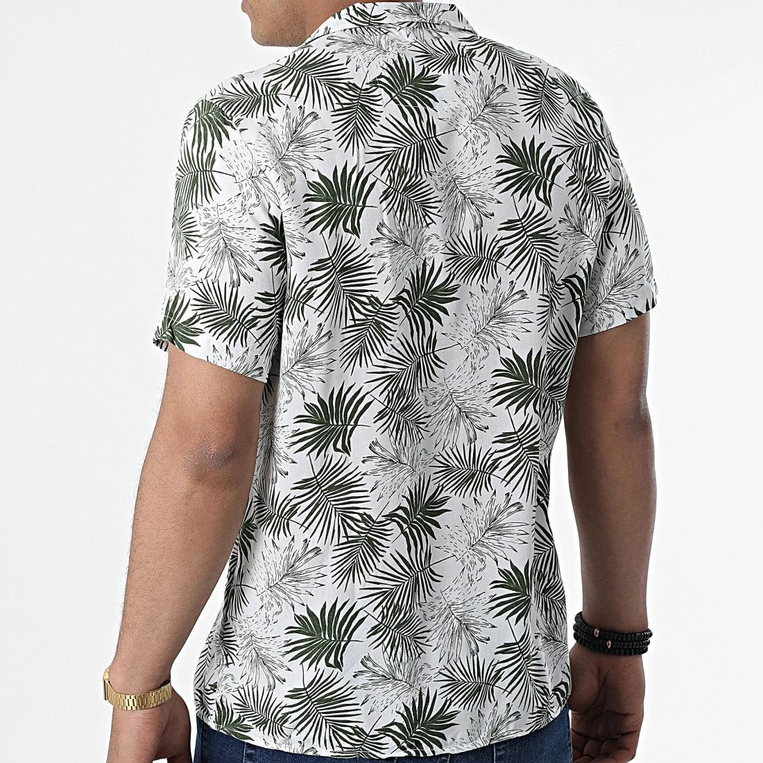 Grosses soldes 🤩 Chemise A Manches Courtes CH-5197 Blanc Vert Kaki Floral de Armita 🥰 4 Grosses soldes 🤩 Chemise A Manches Courtes CH-5197 Blanc Vert Kaki Floral de Armita 🥰 – Image 4