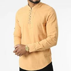 Meilleur prix 😉 Chemise Manches Longues Col Mao 806 Camel de Armita 🛒 -Armita Soldes 2022 armita 319098 JCH 806 CAMEL 20220517T161356 03