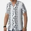Budget ⌛ Chemise A Manches Courtes CH-5196 Blanc Gris Floral de Armita 🛒
