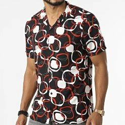 Promo 🤩 Chemise Manches Courtes 5189 Noir Orange de Armita 🔔