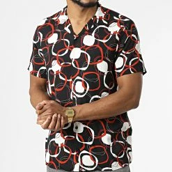 Promo 🤩 Chemise Manches Courtes 5189 Noir Orange de Armita 🔔 -Armita Soldes 2022 armita 319129 CH 5189 ORANGE 20220518T143038 03