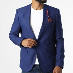 Promo 😉 Veste Blazer Décor Bleu Roi de Armita ❤️ -Armita Soldes 2022 armita 324392 TF2266 DECOR ROUGE SAX 20220620T161633 03