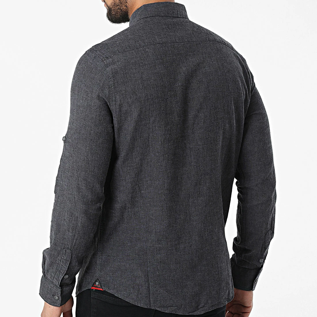 Nouveau 😍 Chemise Manches Longues JCH-801 Gris Anthracite Chiné de Armita 🔔 4 Nouveau 😍 Chemise Manches Longues JCH-801 Gris Anthracite Chiné de Armita 🔔 – Image 4