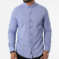 Sortie ❤️ Chemise Manches Longues JCH-801 Bleu Chiné de Armita ⭐ -Armita Soldes 2022 armita 324624 JCH 801 INDIGO 20220629T155324 03