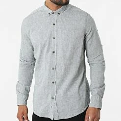 Remise 🔥 Chemise Manches Longues JCH-801 Vert Kaki Chiné de Armita ⭐