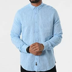 Vente flash 🔥 Chemise Manches Longues JCH-801 Bleu Ciel Chiné de Armita 🔔 -Armita Soldes 2022 armita 324627 JCH 801 TURQUOISE 20220629T155140 03