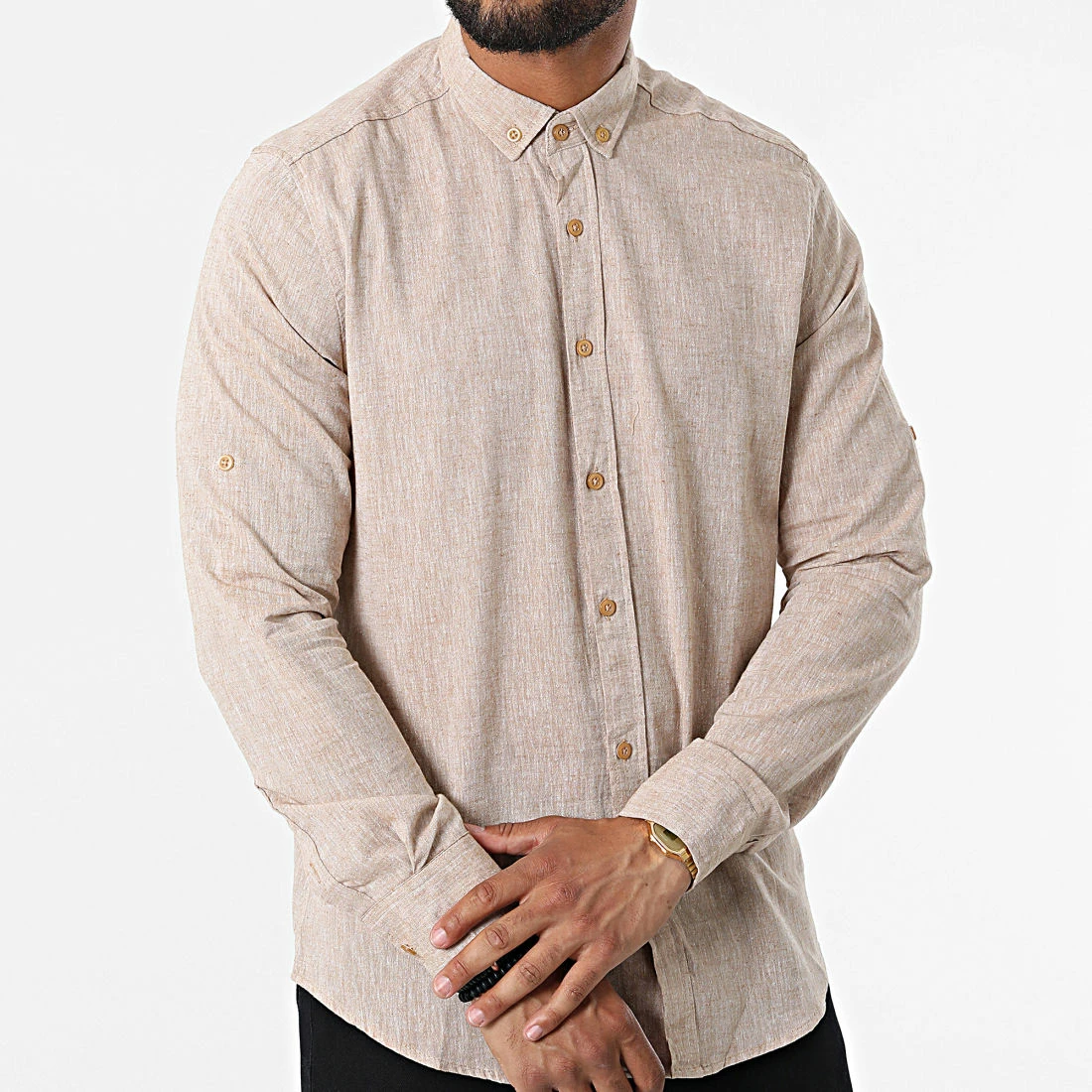 Budget 🤩 Chemise Manches Longues JCH-801 Beige de Armita 👍 3 Budget 🤩 Chemise Manches Longues JCH-801 Beige de Armita 👍 – Image 3