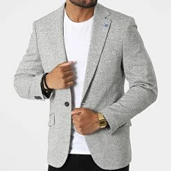 Vente flash 🎉 Veste Blazer CK-018 Blanc Chiné de Armita 🛒