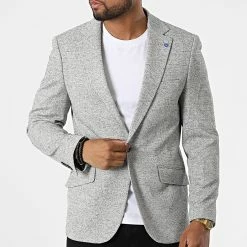 Vente flash 🎉 Veste Blazer CK-018 Blanc Chiné de Armita 🛒 -Armita Soldes 2022 armita 328884 CK 018 SIYAH 20220725T155616 03
