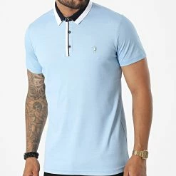Promo 🔥 Polo Manches Courtes 570 Bleu Clair Chiné de Armita ❤️