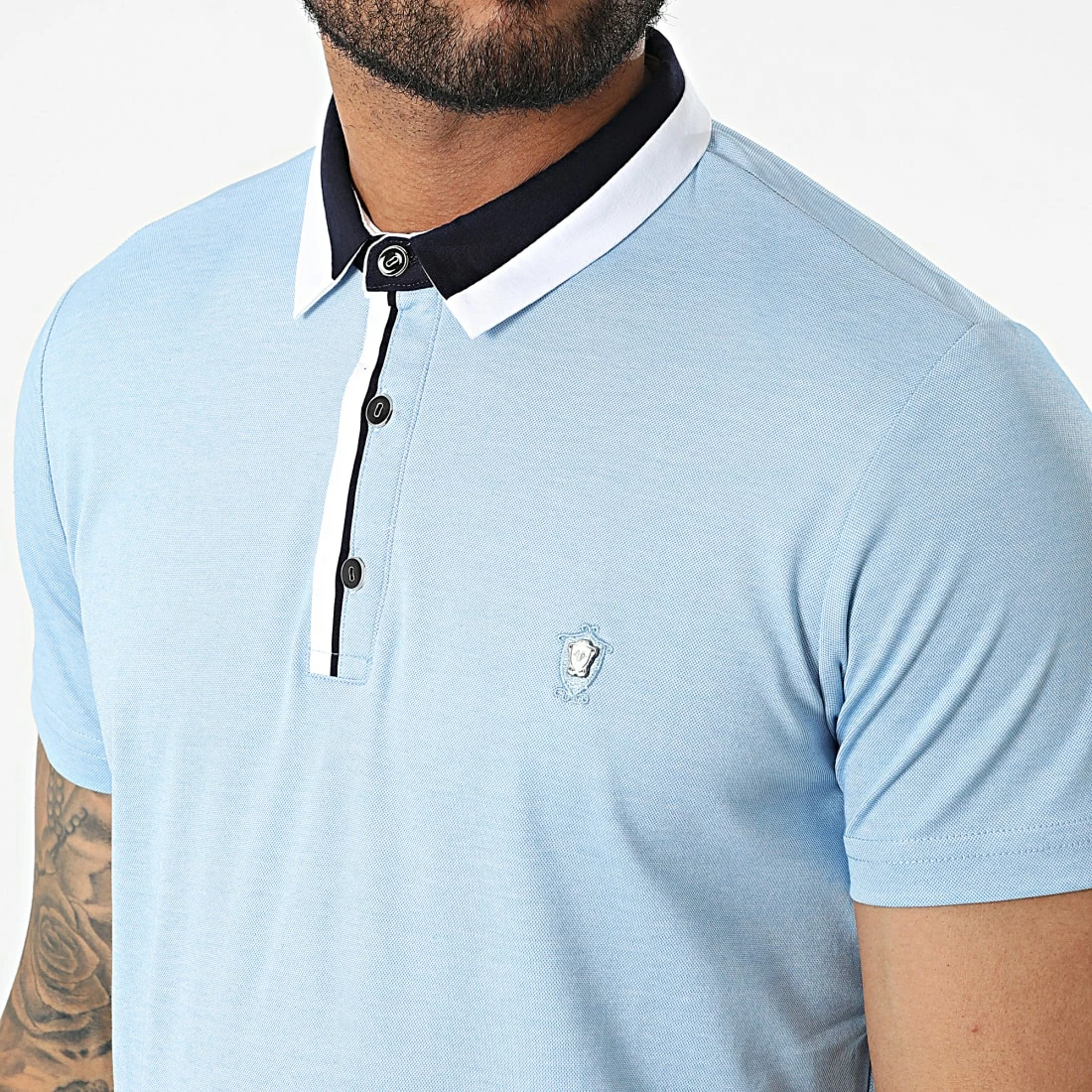 Promo 🔥 Polo Manches Courtes 570 Bleu Clair Chiné de Armita ❤️ 2 Promo 🔥 Polo Manches Courtes 570 Bleu Clair Chiné de Armita ❤️ – Image 2