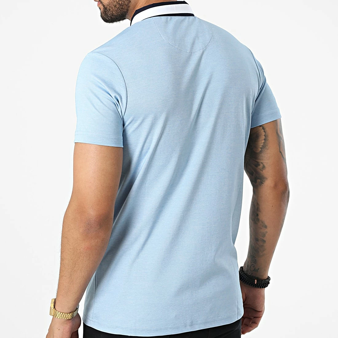 Promo 🔥 Polo Manches Courtes 570 Bleu Clair Chiné de Armita ❤️ 4 Promo 🔥 Polo Manches Courtes 570 Bleu Clair Chiné de Armita ❤️ – Image 4