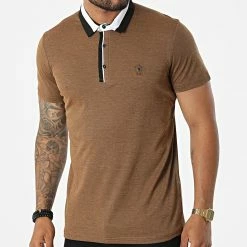 Bon marché 🥰 Polo Manches Courtes 570 Camel Chiné de Armita 🥰