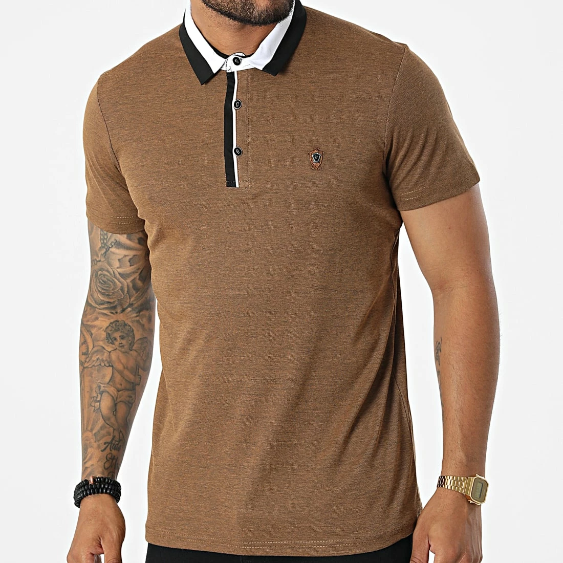 Bon marché 🥰 Polo Manches Courtes 570 Camel Chiné de Armita 🥰 1 Bon marché 🥰 Polo Manches Courtes 570 Camel Chiné de Armita 🥰