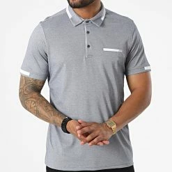 Tout neuf ⭐ Polo Manches Courtes 572 Bleu Marine Chiné de Armita 🤩 -Armita Soldes 2022 armita 328979 POLO 572 BLUE 20220722T161712 03